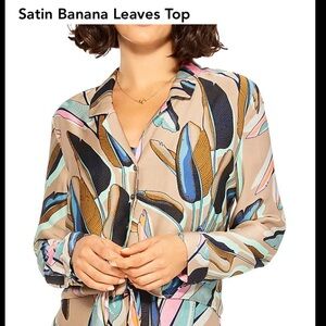 NIC+ZOE Tan Button Down Shirt with Tie Front and Long Sleeves and slip dress